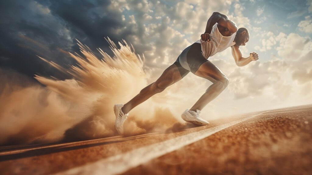 explosive sprint action stockcake